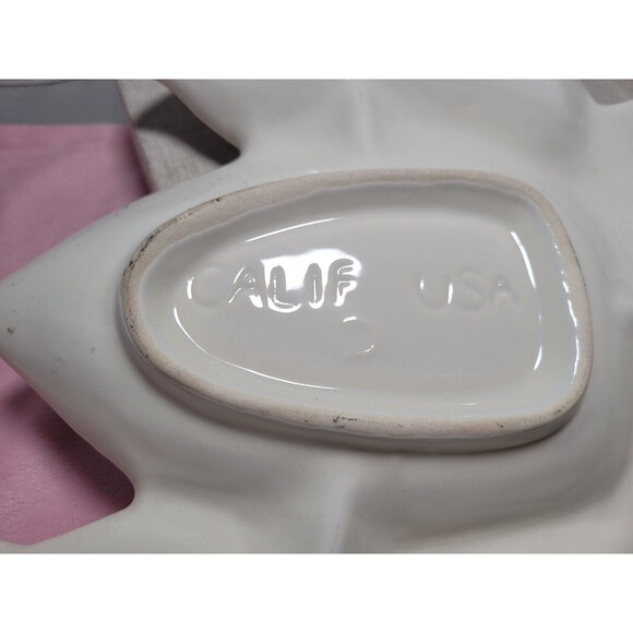 Calif. USA Pottery large ceramic white ware divided lobster serving dish, Vintag - Picture 6 of 6
